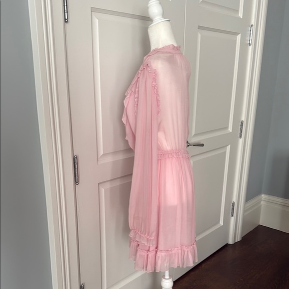 Ulla Johnson Pink Ruffled Long Sleeve Dress - Picture 2 of 3